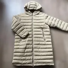 タグなし新品★DANTON フード付きベージュダウンジャケット S