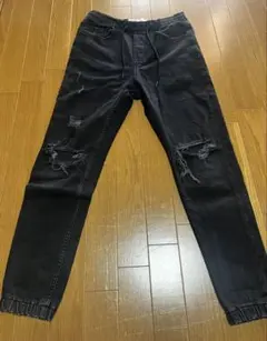 Bershka ブラック ジョガーデニムパンツ XS