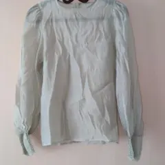 Boka nii 長袖シアーブラウス　グリーン Fサイズ