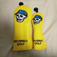 DEVEREUX GOLF ヘッドカバー 2点セット イエロー スカル