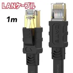 LANケーブル 1m CAT8 超高速 インターネット ブラック モデム ルータ