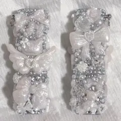 iQOS アイコス イルマワン ケース デコ ホワイト シルバー 天使