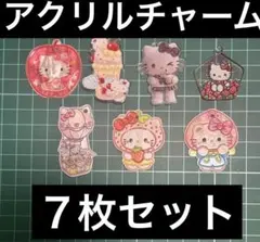 即購入OK♪カンツキ穴ありアクリルチャームプレート７枚セット
