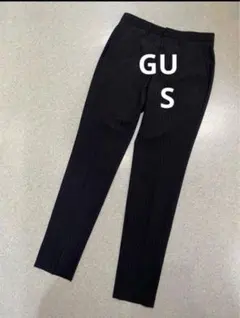 GU テーパードトラウザー　ストライプズボン　黒　Sサイズ