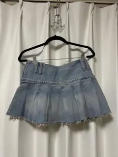 ZARA プリーツミニスカート M ライトブルー