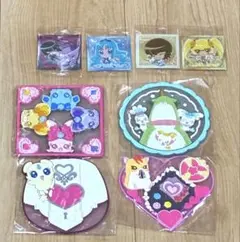 プリキュアオールスターズ クリアラバーコースター4点 シールおまけ