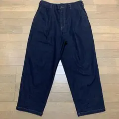 GU.ジーユー.タックワイドデニムパンツ.ジーンズ
