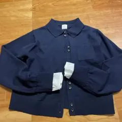 ネイビー ポロカーディガン
