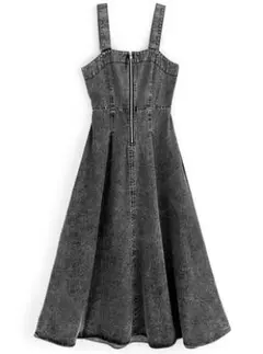 バックオープンフレアデニムキャミワンピース GRL