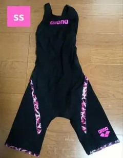 arena 競泳水着 ハーフスパッツ ブラック ピンク　SSのサムネイル