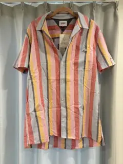 tommy jeans ストライプ 半袖シャツ