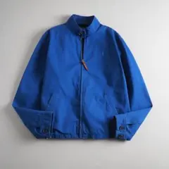 ラルフローレン　スイングトップ　ブルー　裏地チェック　ポニー刺繡　美品