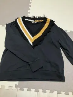 ZARA TRAFALUC フリンジ付きVネック トレーナー M