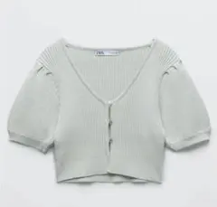 【最終値下げ】定価4590円　ZARA パフスリーブニットカーディガン　ボレロ