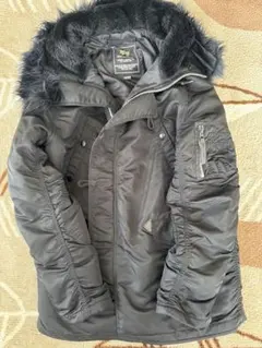 ALPHA アルファ N-3B フライトジャケット 中古 防寒 ミリタリー 黒