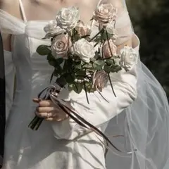 ウェディングブーケ　前撮りブーケ　バラ　アーティシャルフラワーブーケ