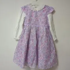 エニファム フラワープリントレース ワンピース ブラウス 靴下 セット 110