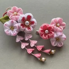 【336】つまみ細工　七五三　髪飾り　浴衣着物　和装 桜
