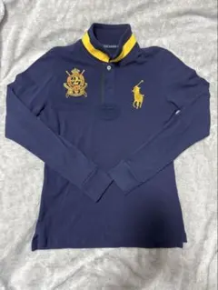 希少！美品！Ralph Lauren ビッグポニー刺繍　ネイビー　長袖ポロシャツ