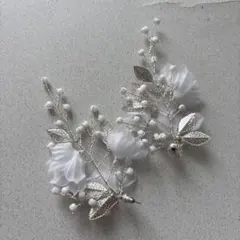 ブライダル　ピアス　シルバー　フラワーモチーフ