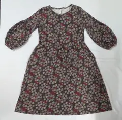 PeopleTree　花柄ダークブラウンロングワンピースのサムネイル