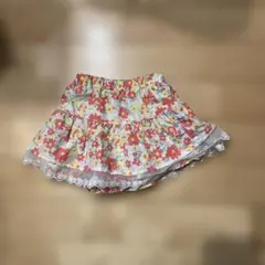 Bebe 花柄フリルキュロットスカート　名前記入あり
