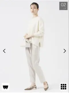 qualiteカリテ サテン ドロスト パンツ ベージュ