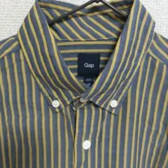 Gap グレーとイエロー ストライプ 長袖シャツ XS