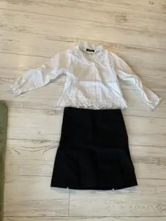 フォーマルセット ホワイトブラウス ブラックスカート