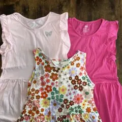 H&M ノースリーブワンピース　134/140サイズ　3点まとめ売り