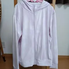 キッズ UNIQLO AIRism UVカットパーカー 150 薄紫