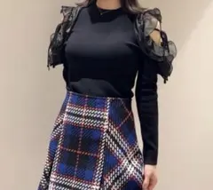 SNIDEL フリルスリーブニットプルオーバー