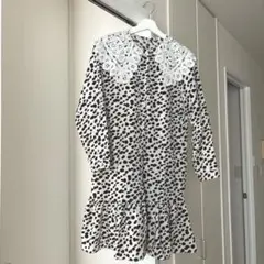 【YOURL 】レース襟　ワンピース／膝上ワンピース　FREE size