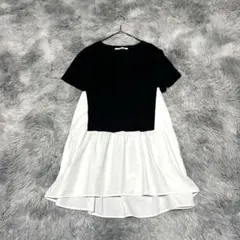 【ドロワットロートレアモン】ドッキングトップス ブラック ホワイトM【美品】のサムネイル