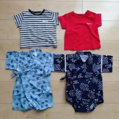 男の子 Tシャツ 甚平風ロンパース まとめ売り 双子