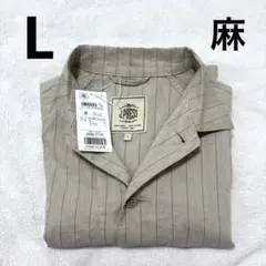 新品 J.PRESS リネンストライプシャツジャケット L カバーオールのサムネイル