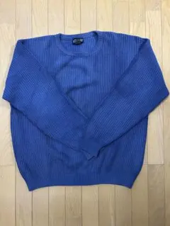 Lands' End ネイビー コットンニット Lサイズ