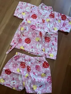 女の子　甚平　80 ピンク系　夏祭り　パジャマ