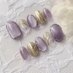 ［現品］ネイルチップ 紫 マグネット no.139