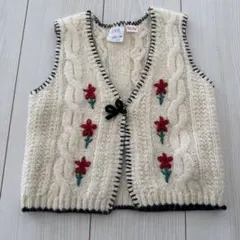 【美品】ZARA ベビーベスト 12-24ヶ月 アイボリー