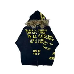 【BEN DAVIS】FAUX FUR TRIM KNIT JACKET　NVのサムネイル