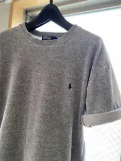Polo ラルフローレン　グレー スウェットTシャツ ロゴ刺繍