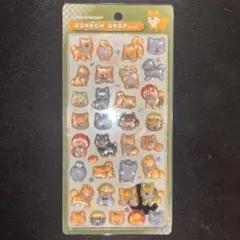 ボンボンドロップシール　和柄　柴犬