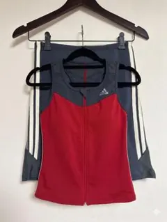 【美品】アディダス セパレート水着 上下セット 日本製 Mサイズ レッド 競泳