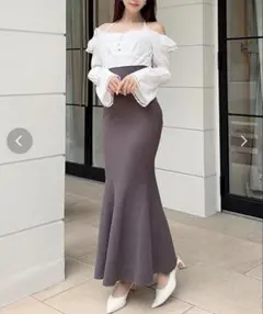 レースドッキングマーメイドニットワンピース