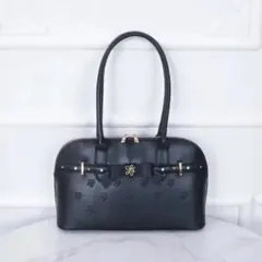 ♡‬ LAFARY closet ♡‬ ロゴエンボスボストンバッグ 黒