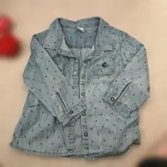 【80】PETIT BATEAU アンカー柄デニムシャツ 24m