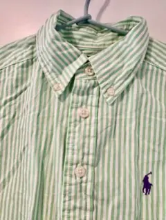 ラルフローレン緑のストライプ 長袖140