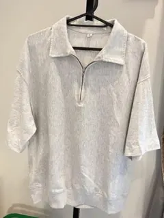 GU ハーフジップスウェットTシャツ グレー Mサイズ