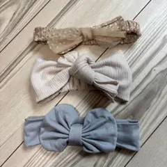 リボン付きヘアバンド3点セット